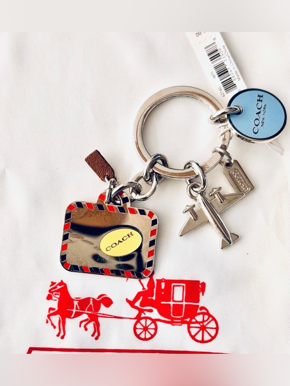 VINTAGE Coach World Traveler Multi-Charm Mix Keychain Gift Set (#62140) NWT